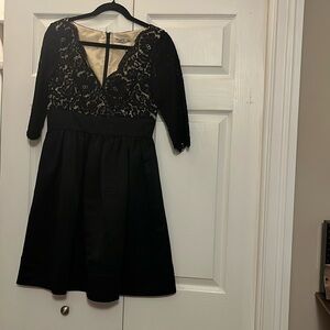 Black Eliza J lace 3/4 sleeve dress. Size 6. With Pockets!